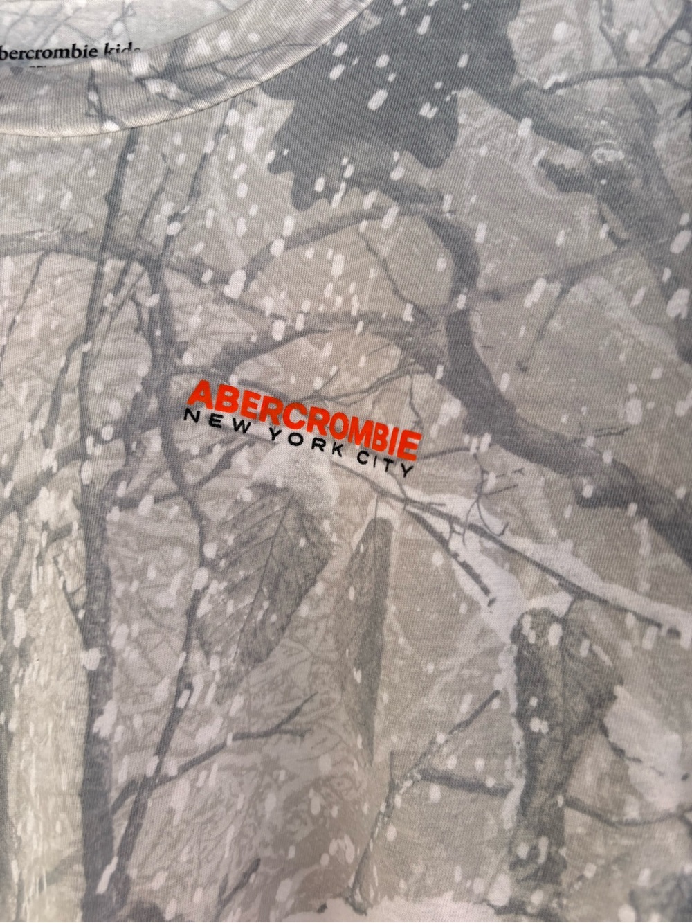 abercrombie kids Gray Camo Short-Sleeve Tee with Orange Logo
